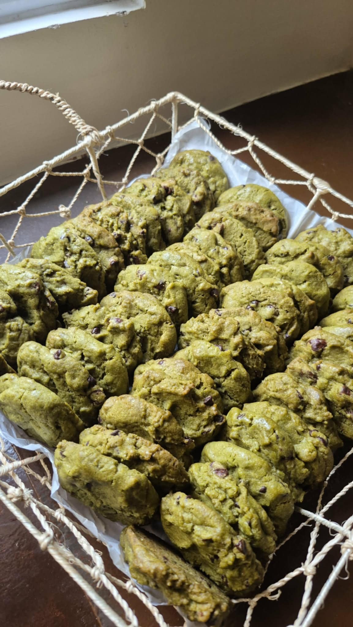 Matcha Cookies — close up